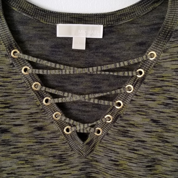 Michael Michael Kors Green and Black Top in Size L - Picture 4 of 10